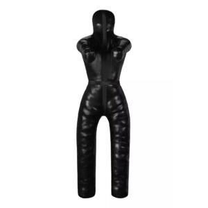 180cm Rexine Unfilled Grappling Dummy - Full Black for BJJ, MMA, Judo | Ravine International
