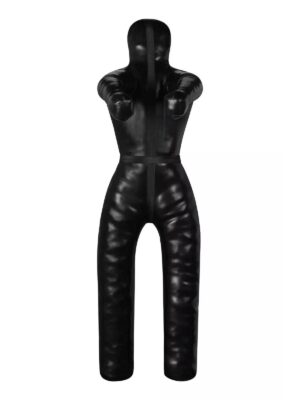 180cm Rexine Unfilled Grappling Dummy - Full Black for BJJ, MMA, Judo | Ravine International