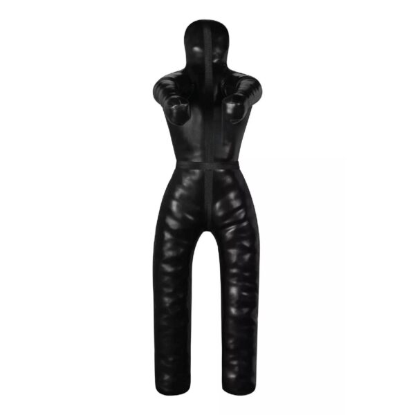 180cm Rexine Unfilled Grappling Dummy - Full Black for BJJ, MMA, Judo | Ravine International