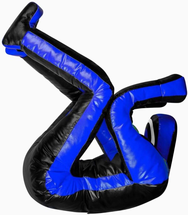 180cm Vinyl Unfilled Sitting Grappling Dummy - Blue & Black for BJJ, MMA, Judo | Ravine International