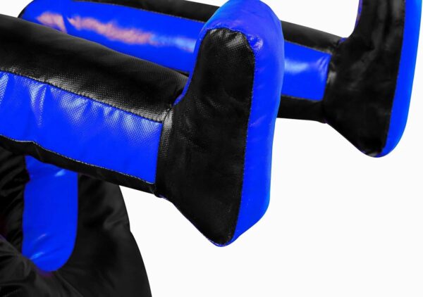 180cm Vinyl Unfilled Sitting Grappling Dummy - Blue & Black for BJJ, MMA, Judo | Ravine International