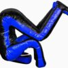 180cm Vinyl Unfilled Sitting Grappling Dummy - Blue & Black for BJJ, MMA, Judo | Ravine International