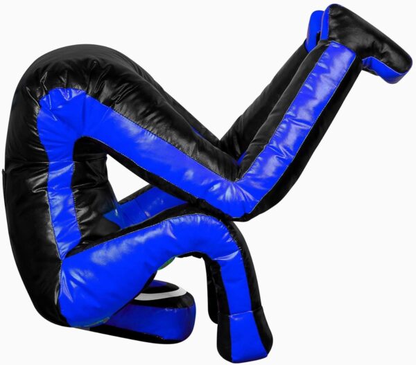 180cm Vinyl Unfilled Sitting Grappling Dummy - Blue & Black for BJJ, MMA, Judo | Ravine International
